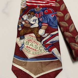 Vintage Men’s silk tie Tabasco football